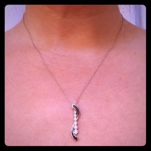925 Silver real diamonds pendant necklace